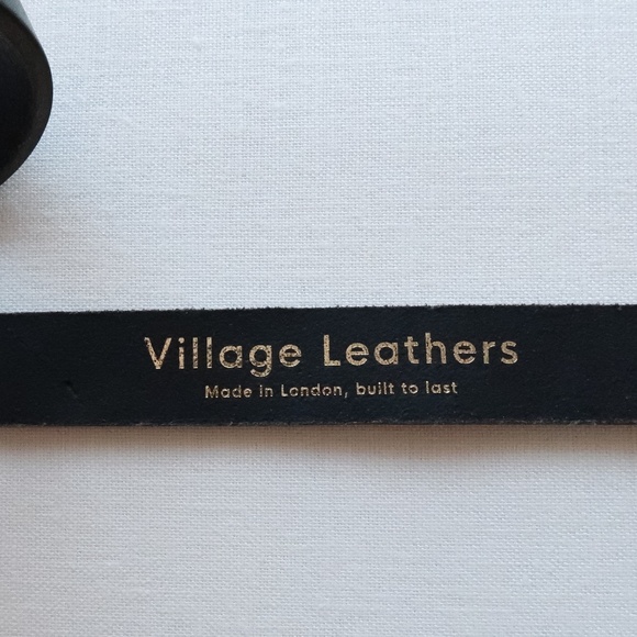 Black Genuine Leather & Silver Buckle Belt 1" - Picture 4 of 5